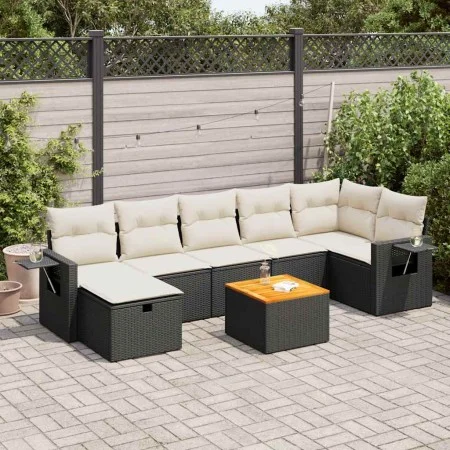Set de sofás de jardín y cojines 8 piezas ratán sintético negro von , Gartensets - Ref: Foro24-3325822, Preis: 462,99 €, Raba...