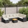 Set de sofás de jardín con cojines 9 pzas ratán sintético negro by , Garden sets - Ref: Foro24-3325801, Price: 498,58 €, Disc...