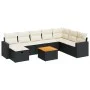 Set de sofás de jardín con cojines 9 pzas ratán sintético negro by , Garden sets - Ref: Foro24-3325801, Price: 498,58 €, Disc...