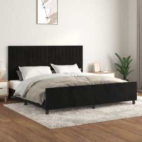 Estructura cama sin colchón terciopelo negro 200x200 cm en Camas y somieres | Comprar online en Foro24