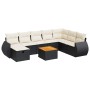 Set de sofás de jardín con cojines 9 pzas ratán sintético negro by , Garden sets - Ref: Foro24-3325857, Price: 526,86 €, Disc...