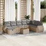 Set de sofás de jardín con cojines 9 pzas ratán sintético beige by , Garden sets - Ref: Foro24-3325860, Price: 552,35 €, Disc...