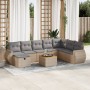Set de sofás de jardín con cojines 9 pzas ratán sintético beige von , Gartensets - Ref: Foro24-3325860, Preis: 571,76 €, Raba...