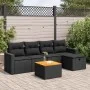 Set de sofás de jardín 6 piezas y cojines ratán sintético negro von , Gartensets - Ref: Foro24-3325779, Preis: 382,67 €, Raba...
