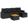 Set de sofás de jardín 6 piezas y cojines ratán sintético negro von , Gartensets - Ref: Foro24-3325779, Preis: 382,67 €, Raba...