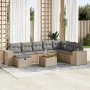 Set de sofás de jardín con cojines 9 pzas ratán sintético beige by , Garden sets - Ref: Foro24-3325888, Price: 580,65 €, Disc...