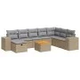 Set de sofás de jardín con cojines 9 pzas ratán sintético beige by , Garden sets - Ref: Foro24-3325888, Price: 580,65 €, Disc...