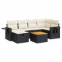 Set de sofás de jardín 7 pzas con cojines ratán sintético negro von , Gartensets - Ref: Foro24-3325815, Preis: 428,07 €, Raba...