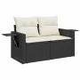 Set de sofás de jardín 7 pzas con cojines ratán sintético negro de , Conjuntos de jardín - Ref: Foro24-3325815, Precio: 414,7...