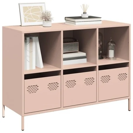 Aparador de acero laminado en frío rosa 101,5x39x73,5 cm de , Aparadores - Ref: Foro24-851365, Precio: 124,10 €, Descuento: %