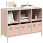 Aparador de acero laminado en frío rosa 101,5x39x73,5 cm de , Aparadores - Ref: Foro24-851365, Precio: 124,10 €, Descuento: %