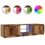 Mueble TV luces LED madera ingeniería envejecida 140x40x35,5 cm by , TV Furniture - Ref: Foro24-856349, Price: 111,31 €, Disc...