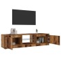 Mueble TV luces LED madera ingeniería envejecida 140x40x35,5 cm de , Muebles TV - Ref: Foro24-856349, Precio: 120,99 €