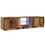 Mueble TV luces LED madera ingeniería envejecida 140x40x35,5 cm by , TV Furniture - Ref: Foro24-856349, Price: 111,31 €, Disc...