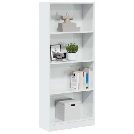 Estantería madera de ingeniería blanco brillo 60x24x143 cm von , Bücherregale und Regale - Ref: Foro24-858311, Preis: 73,01 €...