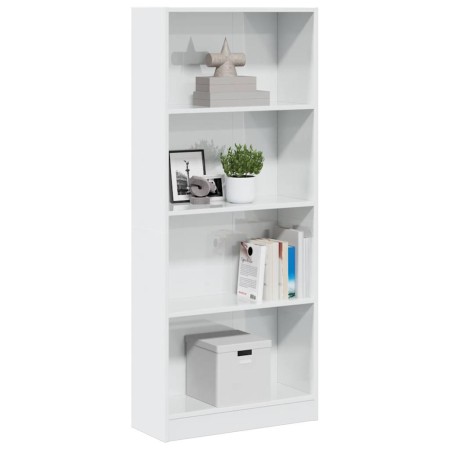 Estantería madera de ingeniería blanco brillo 60x24x143 cm von , Bücherregale und Regale - Ref: Foro24-858311, Preis: 74,16 €...