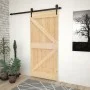 Schiebetür mit massiven Kiefernhölzern und Beschlägen, 100x210 cm. von vidaXL, Türen - Ref: Foro24-3057501, Preis: 221,49 €, ...