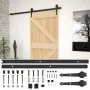 Schiebetür mit massiven Kiefernhölzern und Beschlägen, 100x210 cm. von vidaXL, Türen - Ref: Foro24-3057501, Preis: 221,49 €, ...