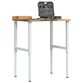Banco de trabajo madera roble marrón claro 80x60x(71,5-98) cm de , Mesas de trabajo - Ref: Foro24-3309718, Precio: 114,68 €, ...