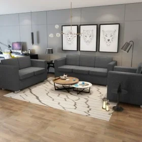 Conjunto de sofás 3 unidades tela gris oscuro von , Sofas - Ref: Foro24-274215, Preis: 1,00 €, Rabatt: %