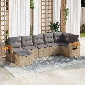 Set sofás de jardín 7 piezas y cojines ratán sintético beige by , Garden sets - Ref: Foro24-3325986, Price: 447,59 €, Discoun...