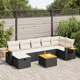 Set de sofás de jardín y cojines 8 piezas ratán sintético negro by , Garden sets - Ref: Foro24-3325990, Price: 466,79 €, Disc...
