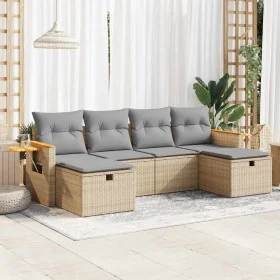 Juego de sofás jardín con cojines 6 pzas ratán sintético beige by , Garden sets - Ref: Foro24-3326000, Price: 369,09 €, Disco...