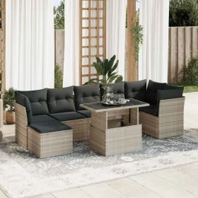 Set de sofás de jardín 8 pzas y cojines ratán sintético gris by , Garden sets - Ref: Foro24-3326203, Price: 617,50 €, Discoun...