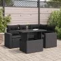 Set de muebles de jardín 5 pzas y cojines ratán sintético negro de , Conjuntos de jardín - Ref: Foro24-3326306, Precio: 417,4...