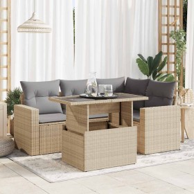 Juego de sofás jardín con cojines 5 pzas ratán sintético beige von , Gartensets - Ref: Foro24-3326310, Preis: 419,42 €, Rabat...