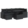 Set de sofás de jardín 7 pzas con cojines ratán sintético negro von , Gartensets - Ref: Foro24-3326346, Preis: 515,44 €, Raba...