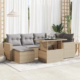 Set sofás de jardín 7 piezas y cojines ratán sintético beige by , Garden sets - Ref: Foro24-3326350, Price: 521,81 €, Discoun...