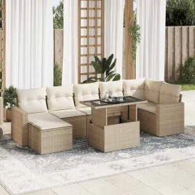 Set de sofás de jardín y cojines 8 piezas ratán sintético beige by , Garden sets - Ref: Foro24-3326359, Price: 586,83 €, Disc...
