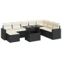 Set de sofás de jardín con cojines 9 pzas ratán sintético negro by , Garden sets - Ref: Foro24-3326367, Price: 561,57 €, Disc...