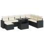 Set de sofás de jardín con cojines 9 pzas ratán sintético negro by , Garden sets - Ref: Foro24-3326367, Price: 571,19 €, Disc...