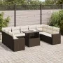 Set de sofás de jardín 10 pzas y cojines ratán sintético marrón by , Garden sets - Ref: Foro24-3326384, Price: 708,89 €, Disc...