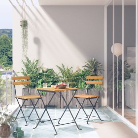 Folding bistro table and chairs 3 pieces solid acacia wood by vidaXL, Garden sets - Ref: Foro24-313157, Price: 126,53 €, Disc...