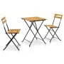 Folding bistro table and chairs 3 pieces solid acacia wood by vidaXL, Garden sets - Ref: Foro24-313157, Price: 124,30 €, Disc...