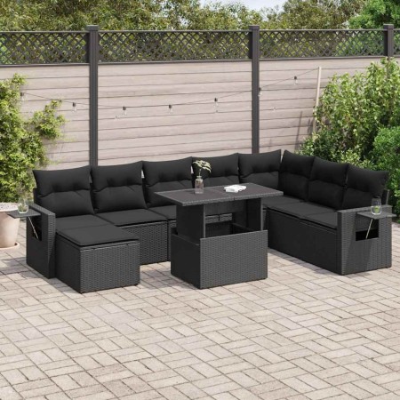 Set de sofás de jardín con cojines 9 pzas ratán sintético negro von , Gartensets - Ref: Foro24-3326526, Preis: 621,29 €, Raba...