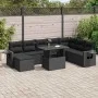 Set de sofás de jardín con cojines 9 pzas ratán sintético negro von , Gartensets - Ref: Foro24-3326526, Preis: 622,85 €, Raba...