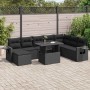 Set de sofás de jardín con cojines 9 pzas ratán sintético negro von , Gartensets - Ref: Foro24-3326526, Preis: 621,29 €, Raba...