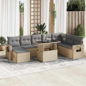Set de sofás de jardín con cojines 9 pzas ratán sintético beige von , Gartensets - Ref: Foro24-3326530, Preis: 607,38 €, Raba...