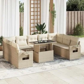 Juego de sofás jardín con cojines beige 10 pzas ratán sintético by , Garden sets - Ref: Foro24-3326539, Price: 754,19 €, Disc...