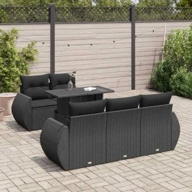 Set de sofás de jardín 6 piezas y cojines ratán sintético negro von , Gartensets - Ref: Foro24-3326566, Preis: 473,97 €, Raba...