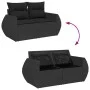 Set de sofás de jardín 6 piezas y cojines ratán sintético negro by , Garden sets - Ref: Foro24-3326566, Price: 473,97 €, Disc...