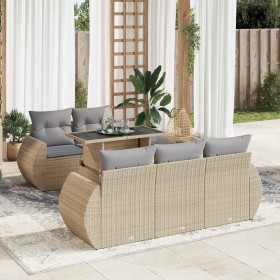 Juego de sofás jardín con cojines 6 pzas ratán sintético beige by , Garden sets - Ref: Foro24-3326570, Price: 510,33 €, Disco...