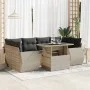 Set de sofás de jardín 7 pzas con cojines ratán PE gris claro by , Garden sets - Ref: Foro24-3326593, Price: 577,87 €, Discou...