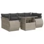 Set de sofás de jardín 7 pzas con cojines ratán PE gris claro by , Garden sets - Ref: Foro24-3326593, Price: 577,87 €, Discou...