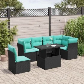 Set de sofás de jardín 6 piezas y cojines ratán sintético negro by , Garden sets - Ref: Foro24-3326617, Price: 424,88 €, Disc...
