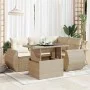 Juego de sofás jardín con cojines 5 pzas ratán sintético beige by , Garden sets - Ref: Foro24-3326629, Price: 454,81 €, Disco...